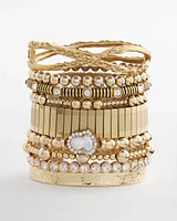 Goldtone Freshwater Pearl Stretch Bracelet