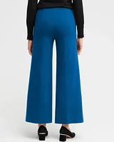 Ponte Pintuck Wide Leg Ankle Pants
