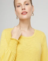 Smocked Long Sleeve Tee
