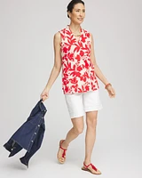 Floral Sleeveless V-Neck Tunic