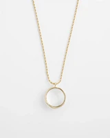 Glass Loupe Magnifier Pendant Necklace