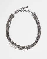 Multi Strand Hematite Collar Necklace