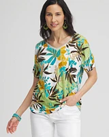 Linen Palms Sweater Trim Tee
