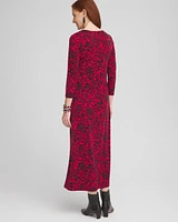 Swirl Print Long-Sleeve Maxi Dress