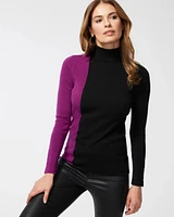 ECOVERO Warm Colorblock Turtleneck Sweater