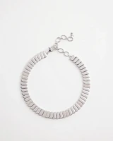 Silver Tone Pave Collar Necklace