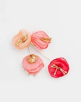 No Droop™ Tonal Mixed Flower Drop Earrings