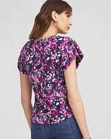 Abstract Slub Keyhole Neck Tee