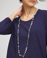 Single Silver-tone Nugget Necklace