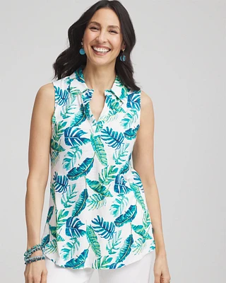 Island Slub Sleeveless Collared Tunic