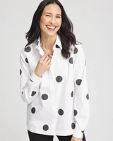 No Iron™ Polka-Dot Jacquard Shirt
