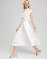 Poplin Circle Trim Maxi Shirtdress