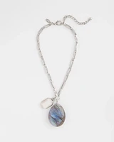 Faux Opal Pendant Necklace