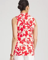Floral Sleeveless V-Neck Tunic