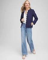 Linen Scallop-Edged Jacket