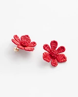 No Droop™ Coral Floral Stud Earrings