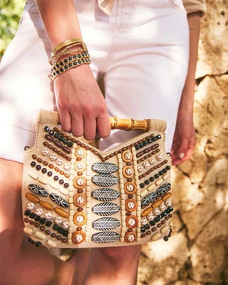 Beaded Bamboo Handbag