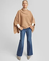 Split Neck Sweater Poncho