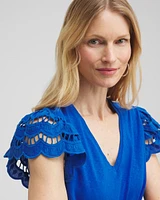 Tiered Eyelet Sleeve Top