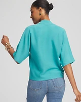 Short-Sleeve Pullover Sweater