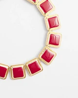 Red Pendant Statement Necklace