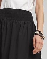 Poplin Smocked Waist Skirt