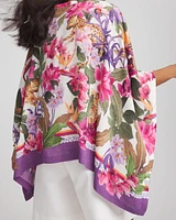 Floral-Print Poncho