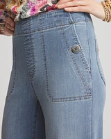 Pull-On Wide-Leg Jeans