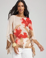 Floral Chiffon Pull-Over Poncho