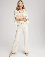 Colorblock Wide Flare Jeans