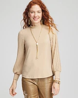Shimmer Mock-Neck Top