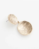 Gold Tone Disc Drop Earrings