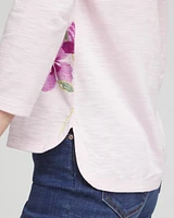 Floral Slub Scoop Neck Tee