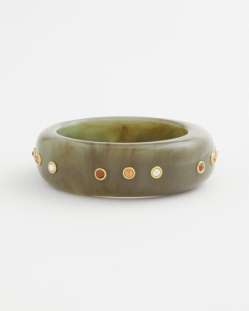 Resin & Cubic Zirconia Bezel Bracelet