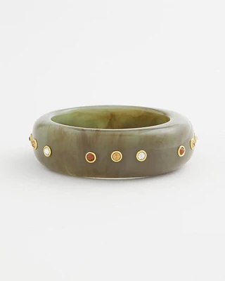 Resin & Cubic Zirconia Bezel Bracelet