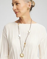 Mixed Metal Coin Pendant Necklace