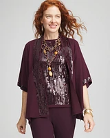 Sequin Placket Ruana