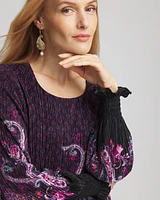 Paisley Crinkle Long Sleeve Top