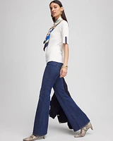 Pima Colorblock Bateau-Neck Tee