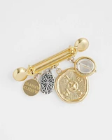 Gold-Tone Bar Compass Brooch