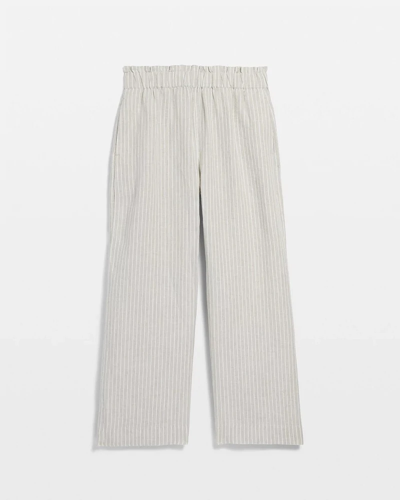 Linen Stripe Culotte Pants