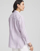 No Iron™ Plum Striped Linen Shirt