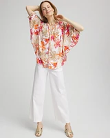 Floral Braided Batwing Blouse