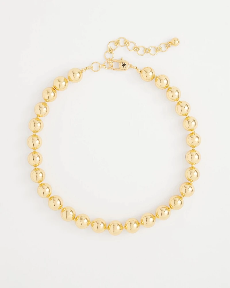 Gold Tone Beaded Collar Necklace