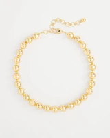 Gold Tone Beaded Collar Necklace