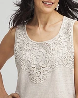 Linen Lace-Applique Tank