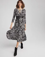 Swirl Print Midi Dress