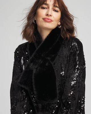 Black Faux Pull-through Scarf