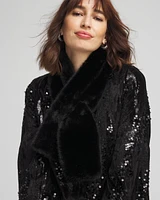 Black Faux Pull-through Scarf
