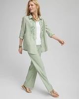 Floral Cutout 3D Linen Shirt